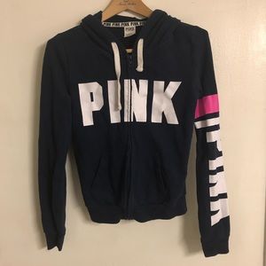 Navy blue PINK VS zip up hoodie